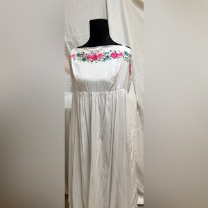 Torrid White embroidered dress